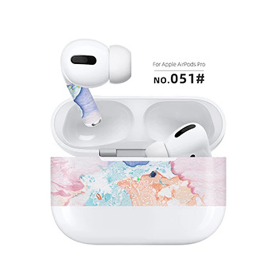 Для AirPods Pro модная наклейка с цветами и листьями авокадо для AirPods 3 шкуры Съемная клейкая декоративная наклейка пленка на голову - Цвет: 051