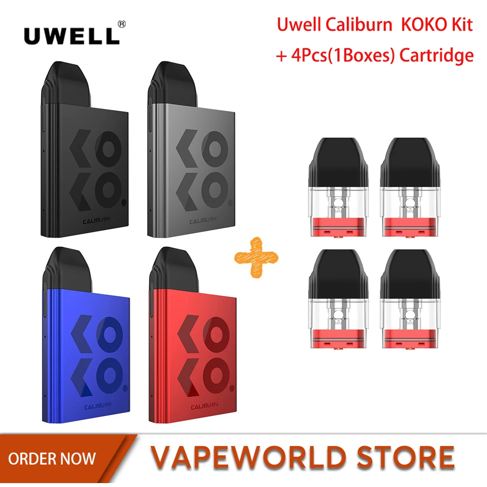 Оригинальный набор Uwell Caliburn KOKO 4 картриджа под 2 мл встроенный аккумулятор емкость