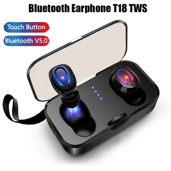 

T18 TWS Wireless Headphone Bluetooth Earphone V5.0 loseless noise reduction Portable Sport Headset earbuds for Android iOS PC