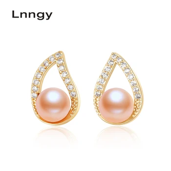 

Lnngy 14K Gold Filled 6-6.5mm Natural Cultured Freshwater Pearl Water Earrings Women Wedding Anniversary Party Fine Jewelry Gift