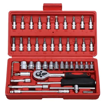 

Auto Repair Set Set Mirror 46 Piece Set Set Ratchet Wrench Set Combination Tool Auto Repair Tool Sliver