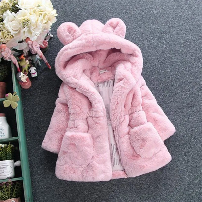 Детское пальто для девочек; зимняя одежда для маленьких девочек; хлопковая утепленная одежда с леопардовым принтом для малышей; теплое Свободное пальто; Roupas Bebe - Цвет: Розовый
