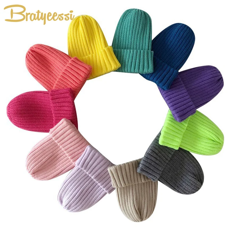 Good Deal Candy Color Mother Kids Hat for Girls Boys Autumn Winter Baby Beanie Kids Cap Elastic glLk9g5XO