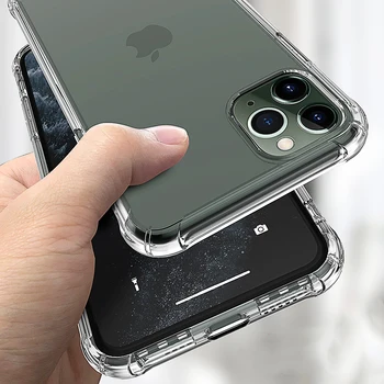 

100 Pieces/Lot DHL Transparent Shockproof Case for iPhone 12 mini 12 Pro Max Clear Cover Tempered Glass Case