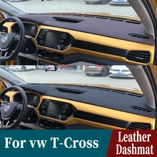 Для Volkswagen vw T-Cross кожаный коврик для приборной панели, автомобильный коврик для приборной панели, коврик от солнца, аксессуары на заказ