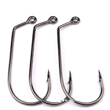 

100 pcs/ lot Carbon Steel Jig Fishing Hooks High Carbon Steel With Barbed Fishing Hook Baitholder Fishing Bait Pond Bait