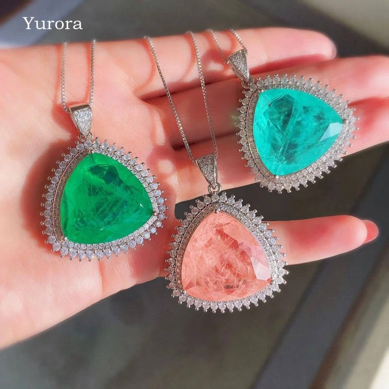 Роскошные геометрические искусственные украшения Paraiba для женщин из розового