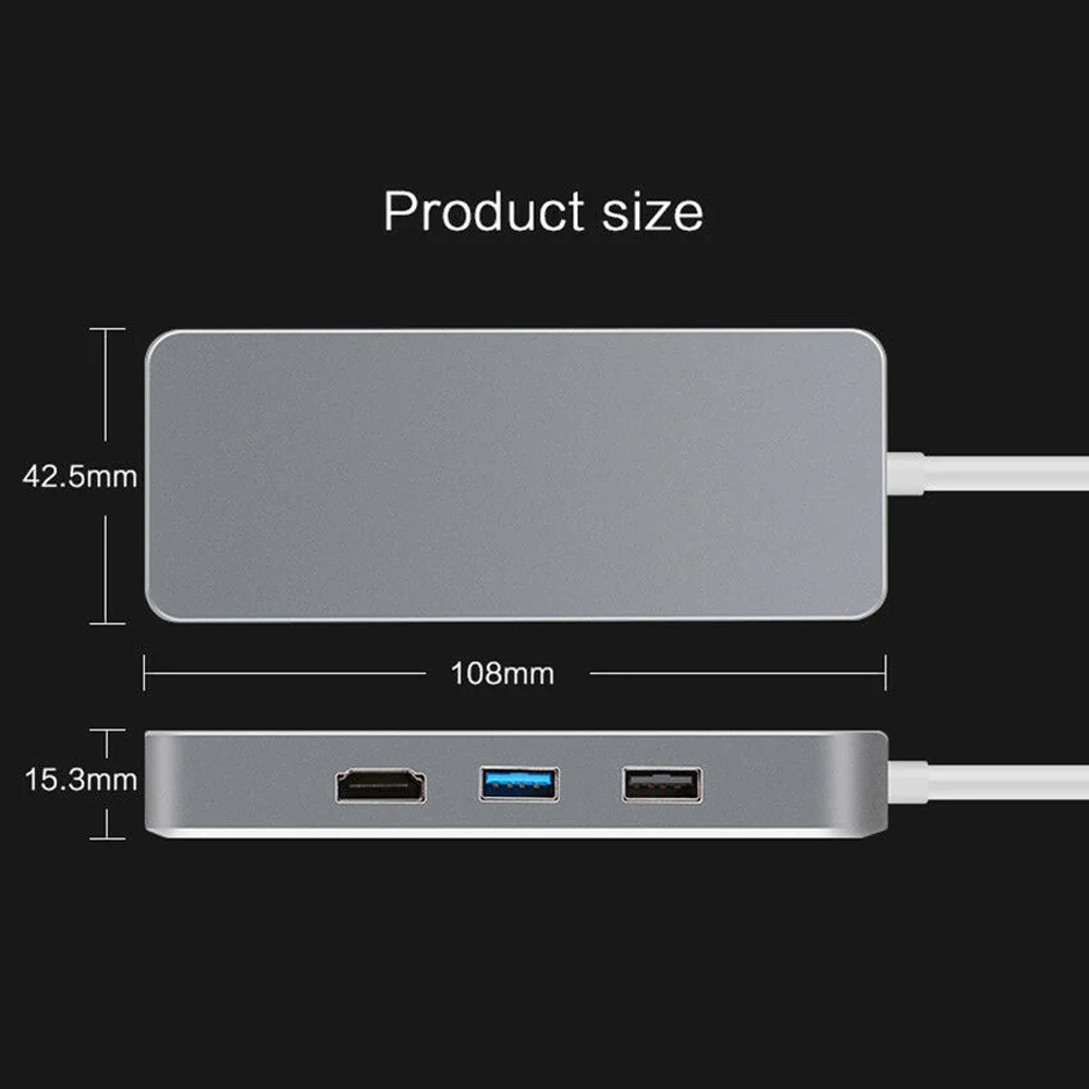 7 в 1 type C зарядный концентратор к HDMI RJ45 Gigabit LAN USB3.0 TF SD адаптер для Mac Поддержка всех моделей с TPPE-C серии ноутбуков