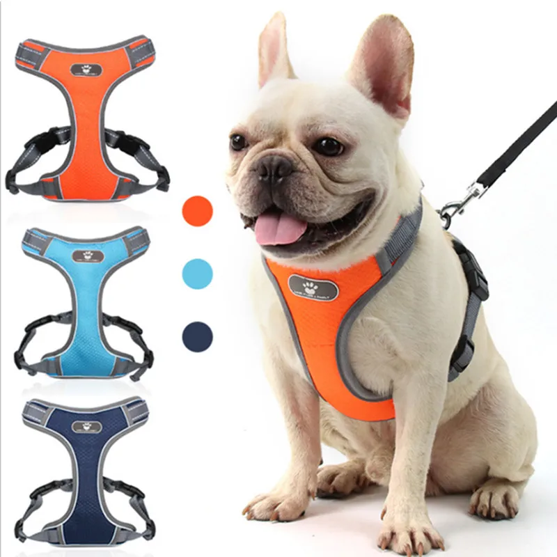 

Adjustable Vest Harness Leash Mesh Vest Dog Harness Collar Chest Strap Leash Reflective dog rope for big dog pet chest harness