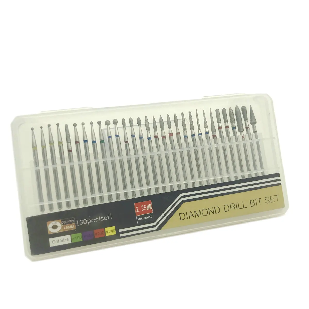 Billige NEUE 30 teile satz Dental Diamant bohrer Nagel Bohrer Fräser Rotary Bur Sauber Dateien Elektrische Maschine Nagel Kunst Maniküre werkzeuge