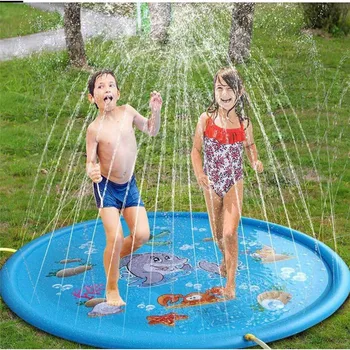 

Baby Kids 100cm Summer Inflatable Water Spray Round Water Splash Play Pool Playing Sprinkler Mat Outdoor Fun PVC Swimming Pools