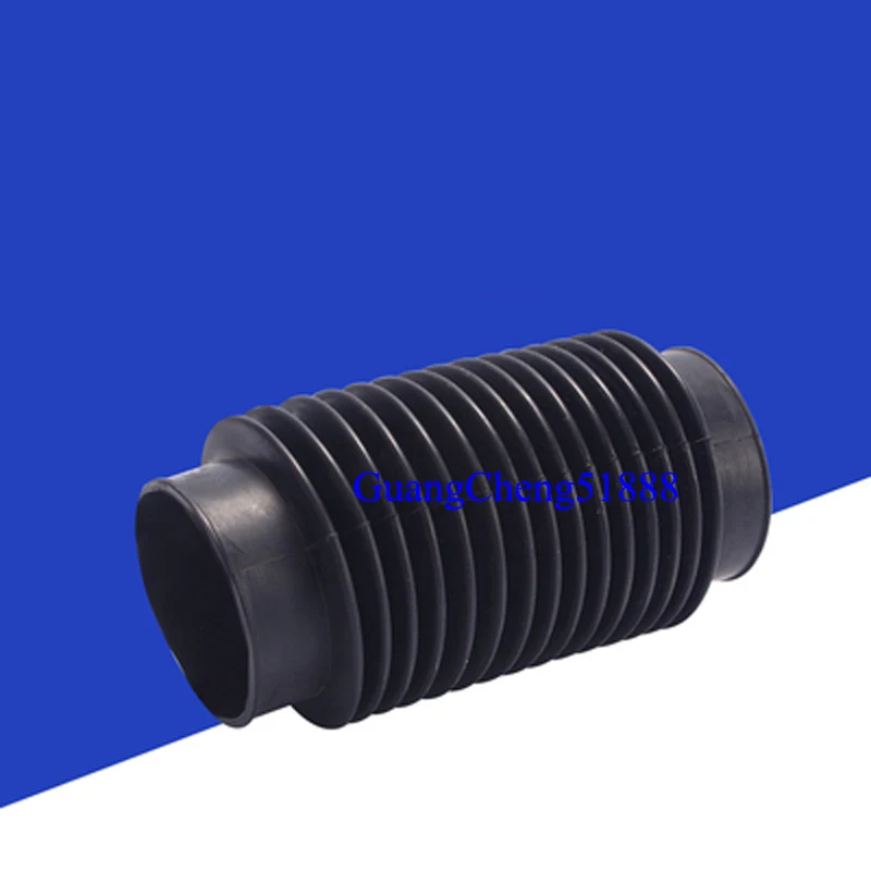 Black Rubber Corrugated Bellows - 80mm Inner Diameter Flexible Machinery Sleeve