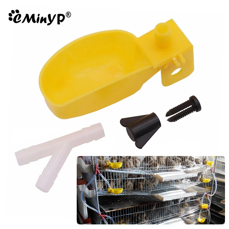 4Pcs Left Right Quail Waterer Automatic Pigeon Drinking Cups Cage Triggerless Hanging Drinker Poultry Bird Watering System bird water drinker pet water feeder