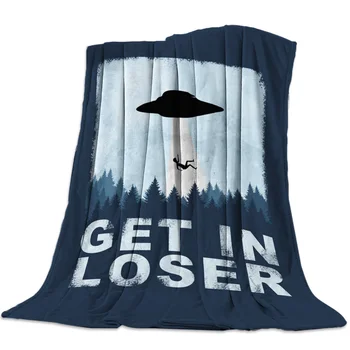 

Ufo Sky Forest People Throw Blanket Bedspread Soft Fleece Blanket Air/Sofa/Bedding Winter Bedsheet