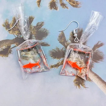 

1Pair Koi Fish Water Bag Dangle Earrings For Women New Trendy Girls Graceful Joker Eardrop Party Gift Decor