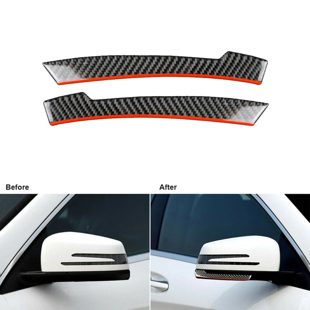 2 шт. накладки на боковые зеркала автомобиля из углеродного волокна для Benz A B C E CLA