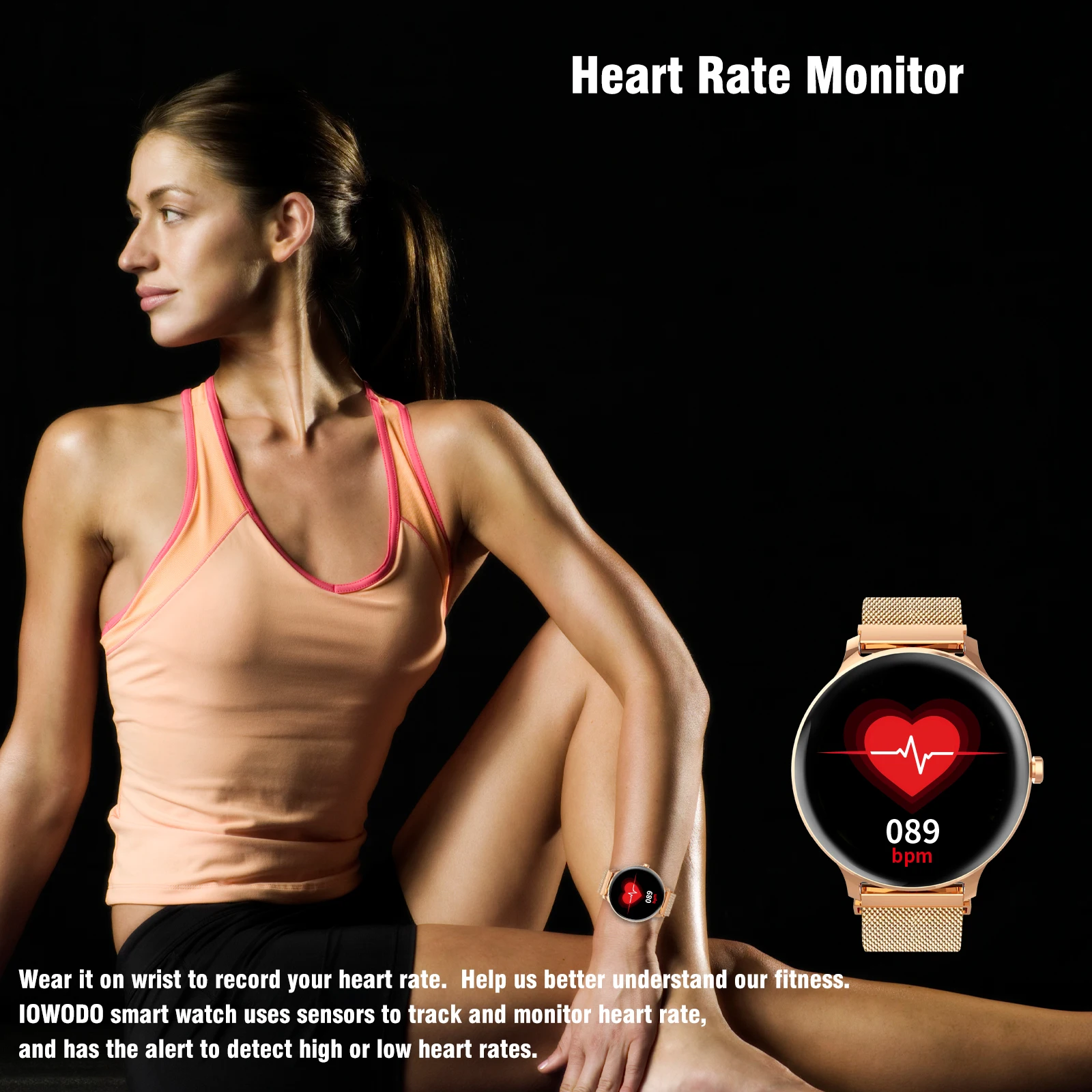 IOWODO X2 Smart Watch Women Fitness Tracker Call
