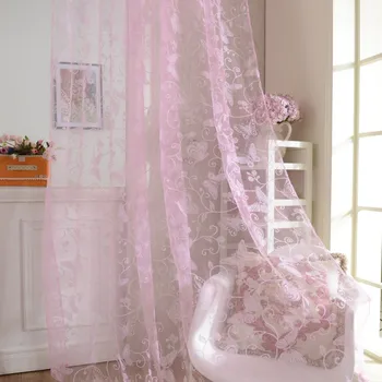

New Butterfly 3D Printed Tulle Curtain Modern Curtain for Living Room Transparent Tulle Rod Curtain Window Drapes Sheer Bedroom