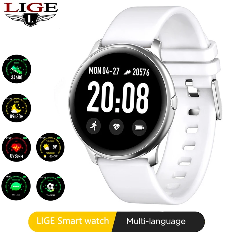 

New LIGE 2020 Waterproof Smart Watch Women Heart Rate Monitoring Health Smart Watch Men Pedometer Fitness Tracker Smart Bracelet