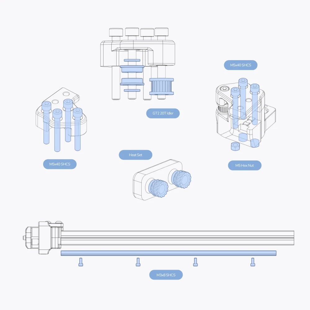 projeto parafusos parafusos porcas kit completo para voron 2.4 peças