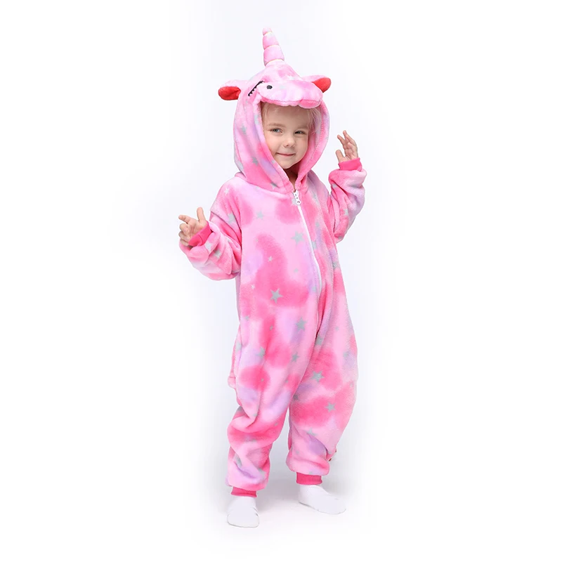 Kids Kigurumis Animal Pegasus Baby Clothes Boys Girls Unicorn Toddler Onesie Romper Child Carnival Clothing Onepiece Costume
