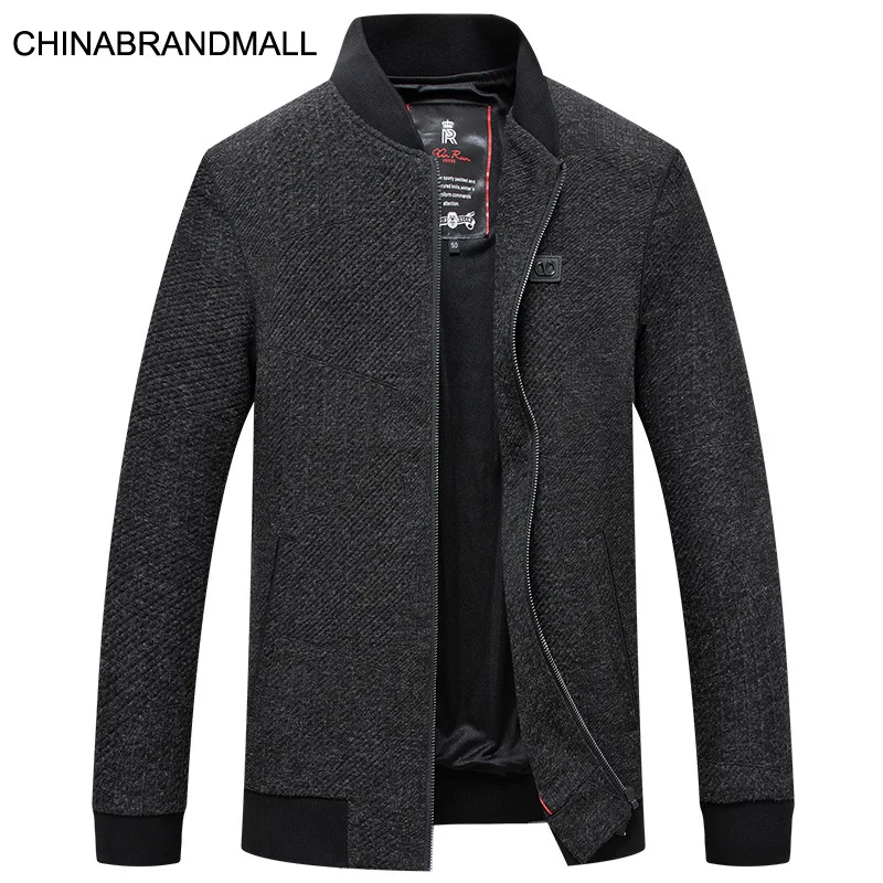 

2020 Men Jacket Fat Man Plus Fat Plus Size Baseball Li Collar Coat Middle Age Men's Wear Super