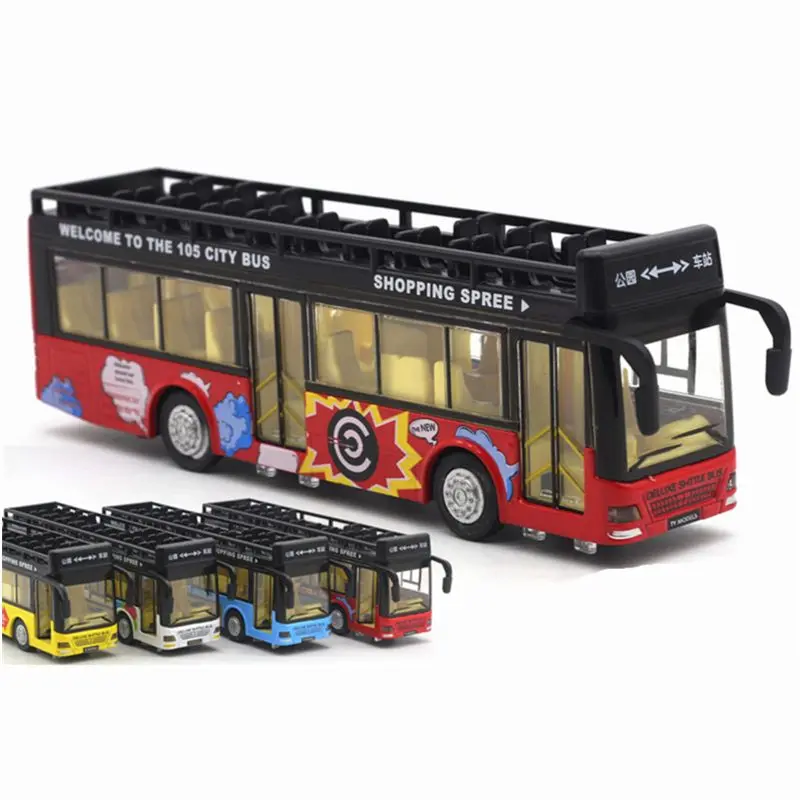 

Convertible Simulation Alloy Bus Toy Bus Model Light Sound Alloy Car Diecasts
