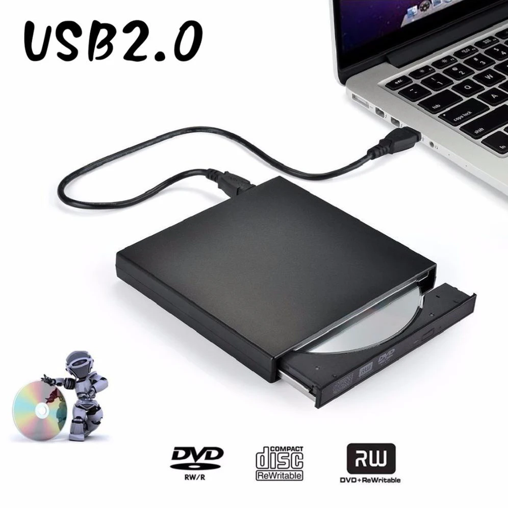 External DVD Optical Drive USB 2.0 CD/DVD ROM CD RW Player CD Burner Slim  Portable Reader Recorder Portatil for iMac Laptop|Optical Drives| -  AliExpress