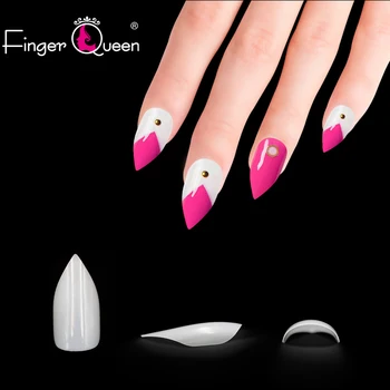 

500pcs Sexy Sharp Finger Full False Nail Tips Artificial Fake Nails Art Acrylic Manicure UV Gel Fake Nail Tips FQ-22