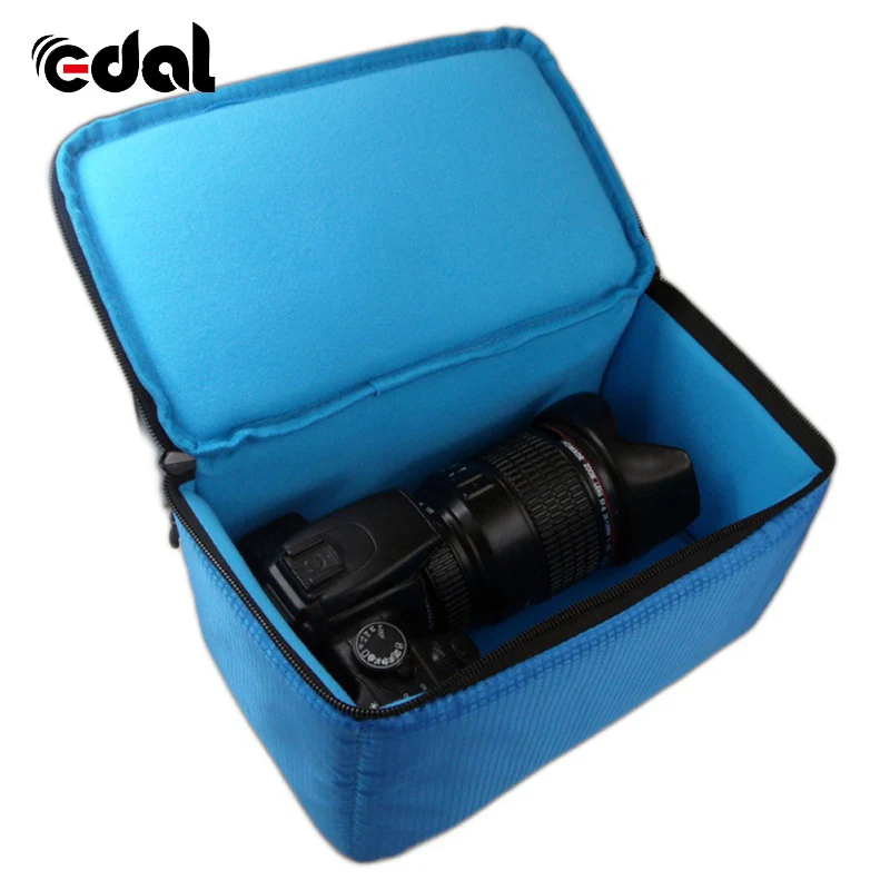 EDAL универсальный портативный полиэстер черный DSLR раздел мягкий мешок камеры водонепроницаемый Встроенный вставки камеры Сумки