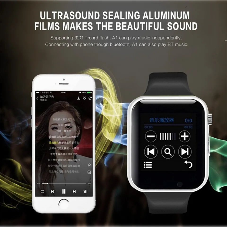 A1 наручные часы с Bluetooth, умные часы для мужчин и женщин, спортивный браслет с шагомером и sim-камерой, Смарт-часы для смартфонов на базе Android 1eh