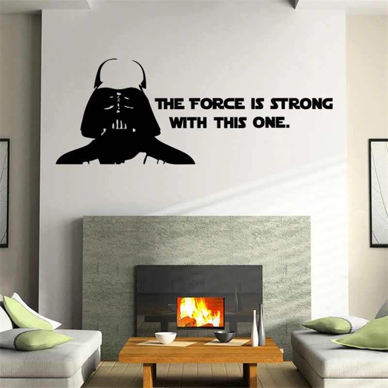 The Force Is Strong Star Wars  Wall Decals Home Decoration For Kids Room Stickers Art DIY Vinyl Movie Art Boy's Gift