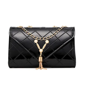 

Woman classic diamond check bag tassel flap 2020 summer new product Korean personality joker chain crossbody cell phone pocket