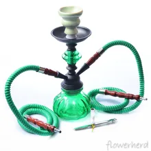 Двойные шланги стеклянный кальян набор наргиле трубка для кальяна керамическая чаша для ароматов металлический уголь щипцы Chicha наргиле стеклянная труба для воды