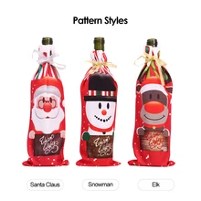 Мешки для вина рождественские украшения стол рождественские бутылки вина красные чехлы для винных бутылок подарок упаковочный мешочек для Свадьбы вечерние украшения