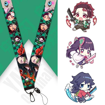 

Kimetsu no Yaiba Mobile Phone Lanyard Wristband Anime Kamado Tanjirou Kamado Nezuko Keychain Ribbon Keychain Lanyard