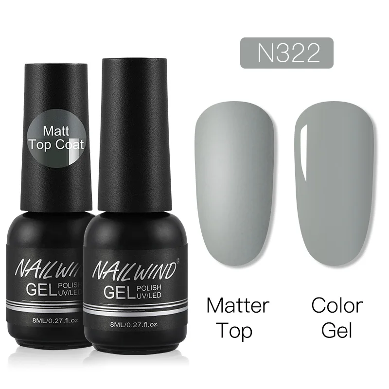 2PCS 22 NAILWIND матовый гель для ногтей polsih Гибридный Полупостоянный УФ светодиодный базовый гель для ногтей для маникюра Набор гель-лака - Цвет: 2PCS 22
