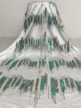 

Graceful evening dress cloth French tulle net fabric with sequins JNZ424(5yards/lot) many color