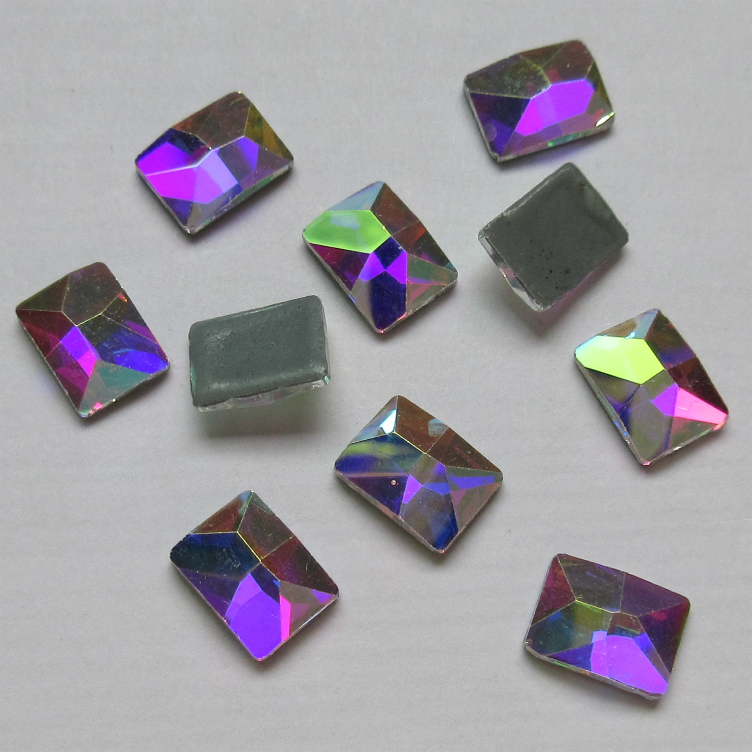 

6x8mm Rectangle Crystal AB Flat Back Hotfix Rhinestones Iron On Flatback Crystals Cosmic Stones For Fabric garment