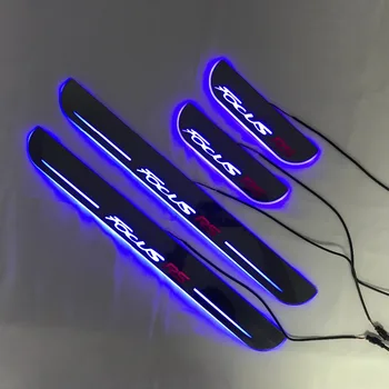 

Express delivery led door sill plate strip welcome light threshold guard protectors for toyota fortuner sw4