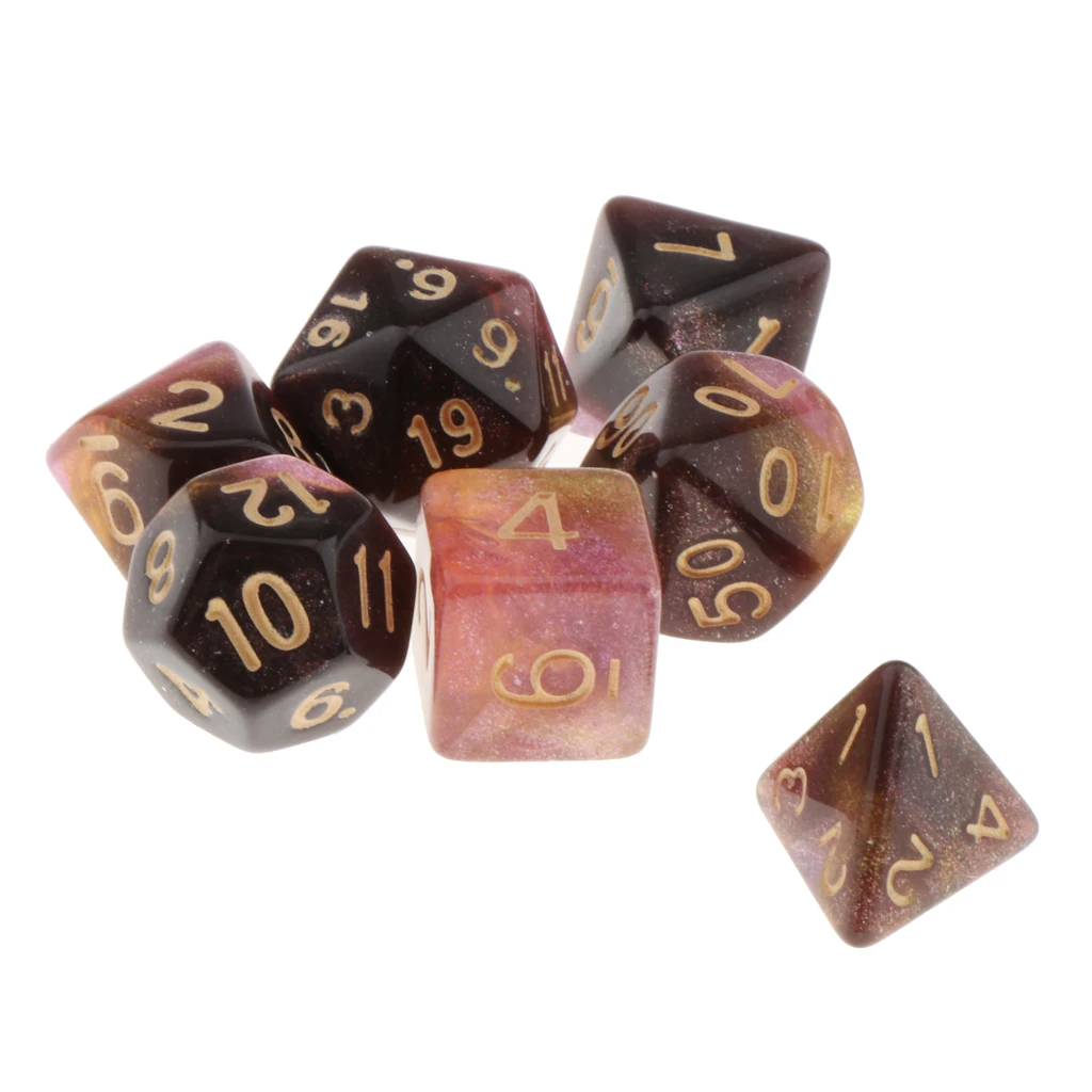 Pack of 7 Polyhedral Dices Table Board Games Party KTV for Dungeon & Dragons DND Dice Set Party Game Dices Hobby & Collectibles