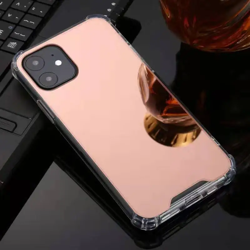 200 шт роскошный зеркальный чехол для iphone 11 Pro Max XR XS Max 6 6s 7 8 Plus противоударный плотный Мягкий ТПУ силиконовый чехол