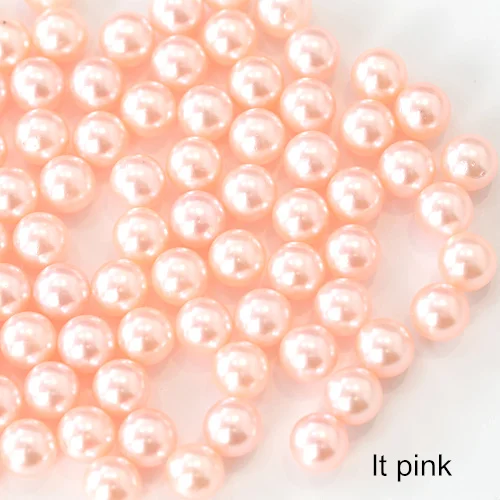 lt pink Много цветов ABS имитация стразы жемчуг Круглые клеевые бусины DIY свадебное платье подвески бусы ожерелье Изготовление ювелирных изделий B3841 - Цвет: lt pink