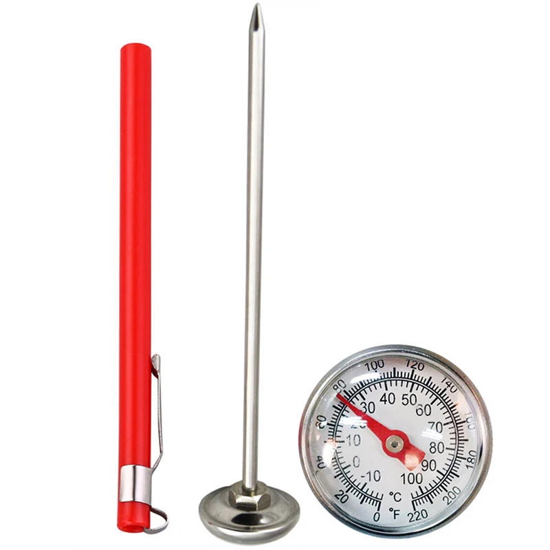 Stainless Steel Soil Thermometer Stem Read Dial Display 0-100 Degrees Celsius Range for Ground Compost Garden Supplies