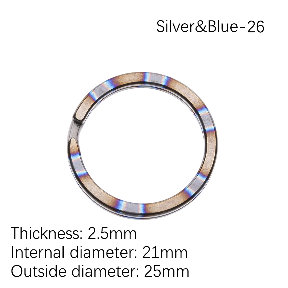 25mm 1pc Silver Blue 1/2 шт. брелок из титанового сплава для повседневного использования, портативный брелок с пряжкой для ключей, круглый зажим, держатель для ключей, подвесной инструмент для отдыха на природе и путешествий - Цвет: 25mm 1pc Silver Blue