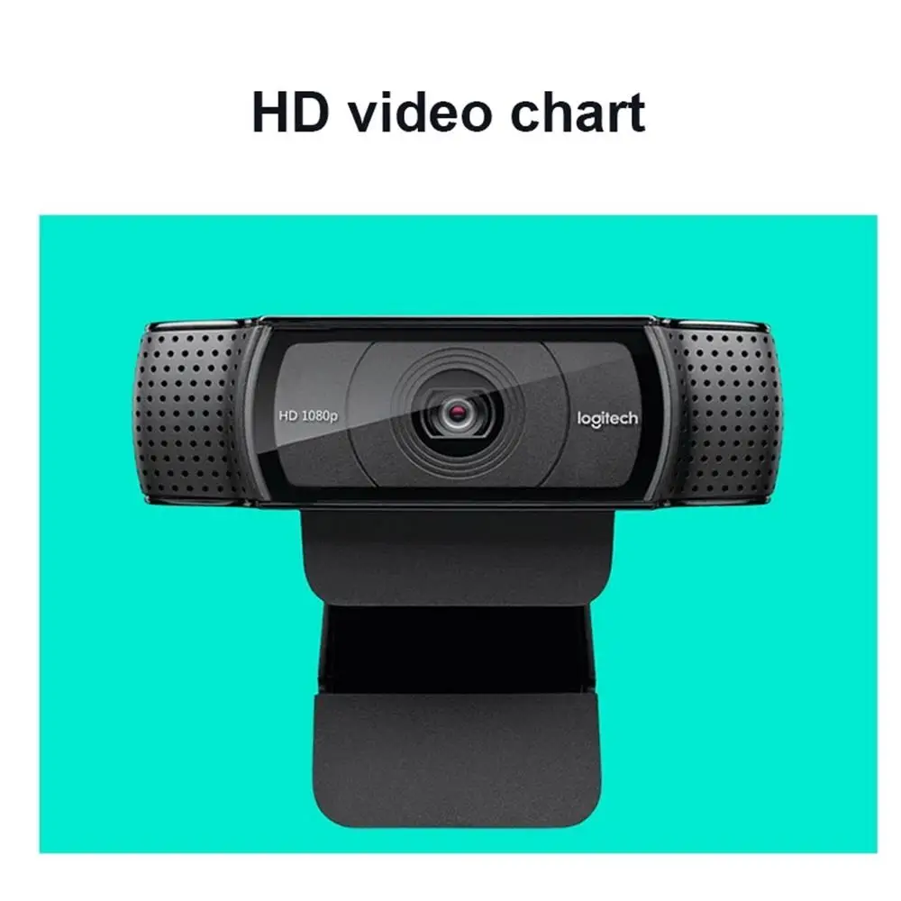 Оригинальная веб-камера logitech HD Pro с широкоформатным видео-звонком, запись 1080 p, камера для настольного компьютера или ноутбука, веб-камера C920, обновленная версия