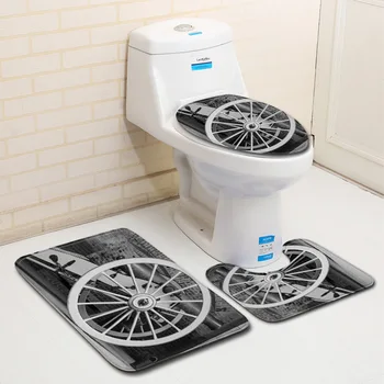 

3pcs Non-Slip Bath Mats Set bathroom Rug set Kitchen Carpet Doormats Decor Bathroom Foot Pads