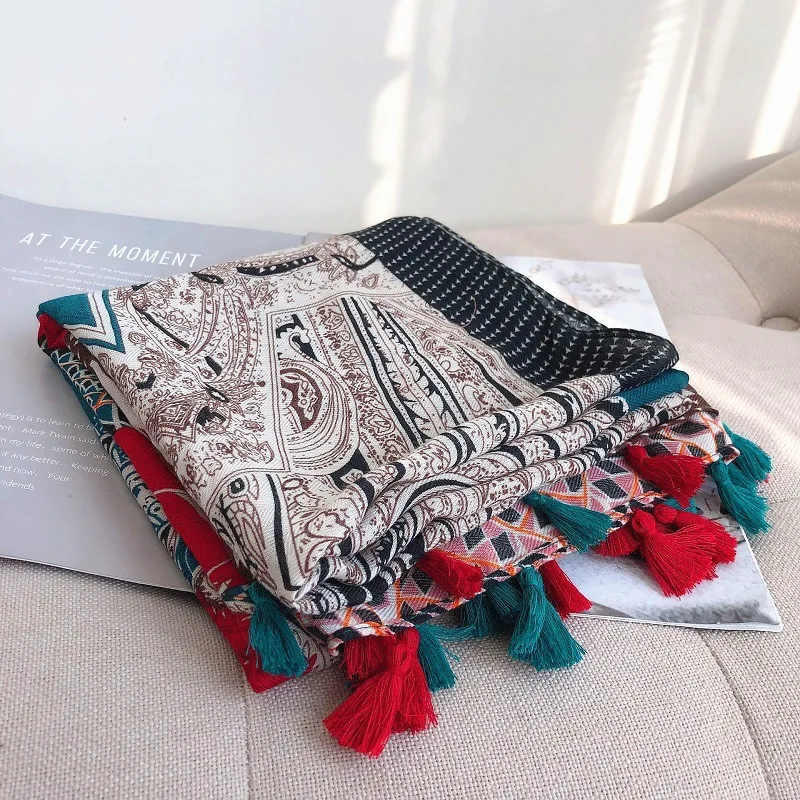 Модный испанский роскошный бренд Cashew цветочный вискозный платок шарф с принтом глушитель мягкий хиджаб Sjaal Foulards мусульманский снуд 180*100 см - Цвет: 2