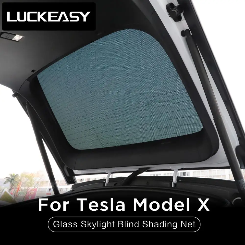 LUCKEASY Car Interior Accessories For Tesla Model X Skylight Blind Shading  Net Tesla Models Front Glass Roof Sunshade 2019-2023