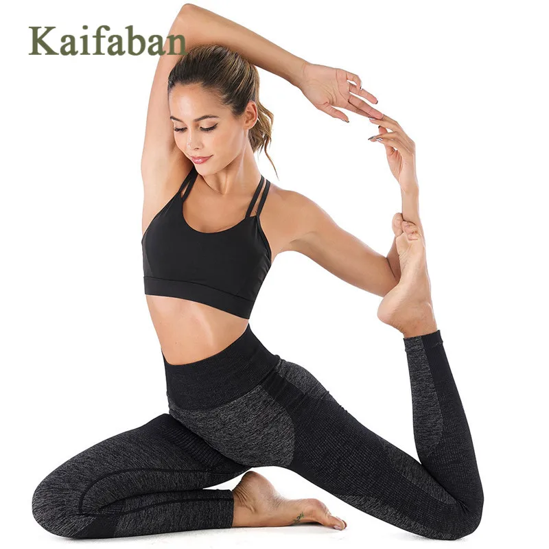 

Hit Color Seamless Leggings Yoga Pants Women 2019 Sexy Hips Elastic Breathable Running Gym Exercise Training Trousers Sweatpants